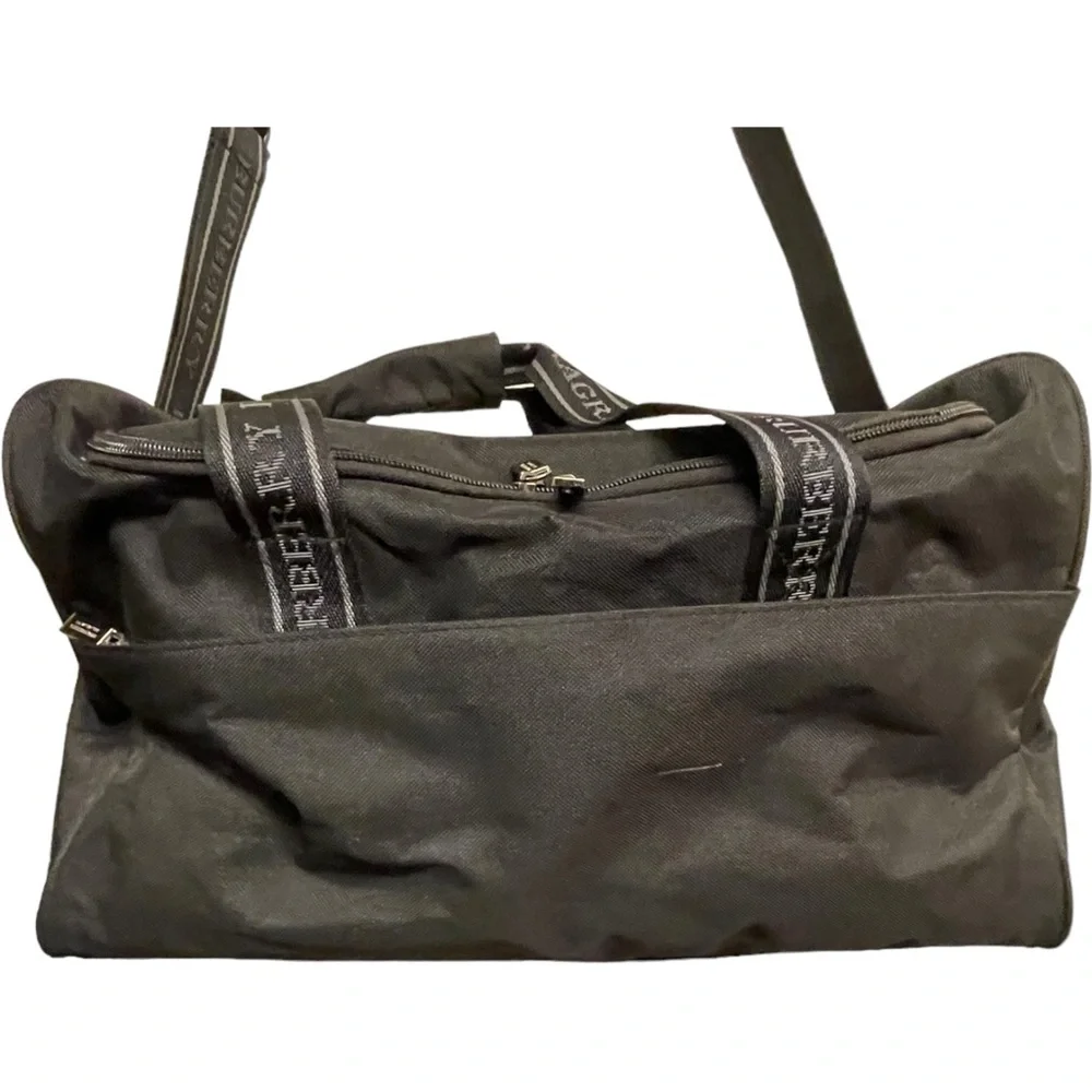 BURBERRY Fragrances Weekender Duffle Bag Black Signature Handles Shoulder Strap - Picture 6 of 13